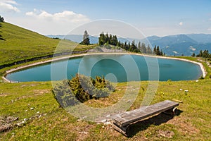 Accumulation lake on Golte, Slovenia photo