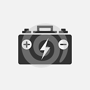 Accumulator simple icon, battery symbol isolated on white background. Vector illustration