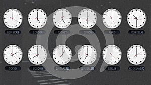 Accurate Clocks with Different Time Zones All over the World