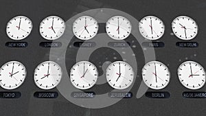 Accurate Clocks with Different Time Zones in Different Cities