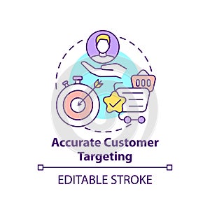 Accurate customer targeting concept icon