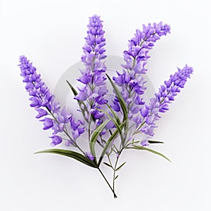 Accurate And Detailed 3d Lavender Flower Model With White Background