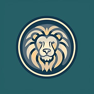 Accurate And Detailed Lion Logo And Identity On Dark Blue Background