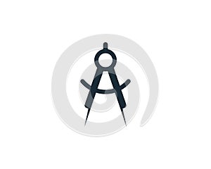 Accurate Tool Architecture Compass Icon Vector Logo Template Illustration Design