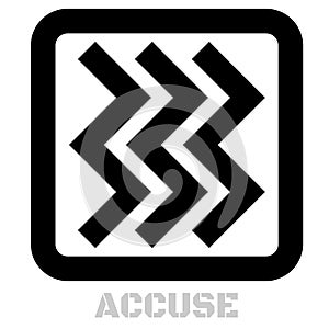 Accuse concept icon on white