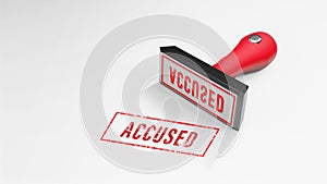 ACCUSED  rubber Stamp 3D rendering