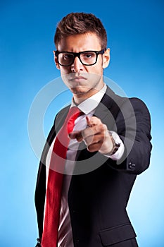 Accusing young business man photo