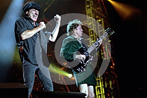 ACDC Brian Johnson and Angus Young during the concert