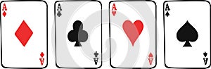 Ace card suit icon vector, playing cards