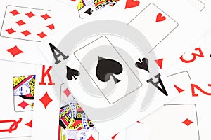 The ace of clubs on playing card.