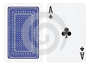 Ace of clubs - playing cards isolated