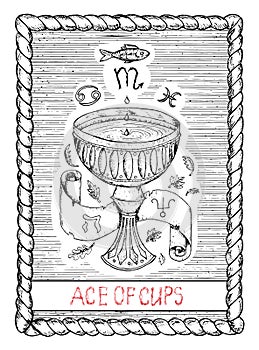 Ace of cups. The tarot card.