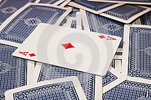 The ace of diamond closeup playing cards image background