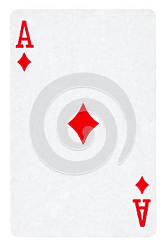 Ace of Diamonds playing card isolated on white