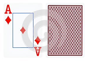 Ace of diamonds - playing cards isolated