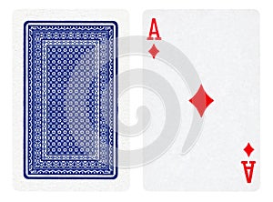 Ace of diamonds - playing cards isolated