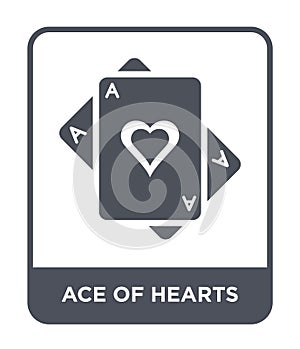 ace of hearts icon in trendy design style. ace of hearts icon isolated on white background. ace of hearts vector icon simple and