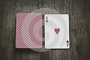 Ace of hearts play cards