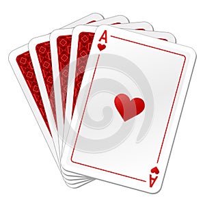 Ace of Hearts. Playing cards isolated on white