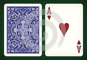Ace of hearts - playing cards vector illustration