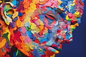 ace made of colorful puzzle pieces, representing fresh ideas and the process of finding solutions and answers.