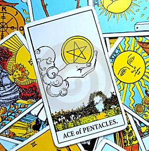 Ace of Pentacles Tarot Card Money Investments Saving Abundance Prosperity