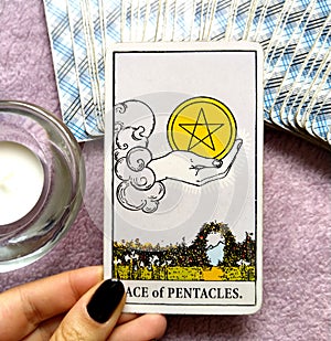 Ace of Pentacles Tarot Card Money Investments Saving Abundance Prosperity