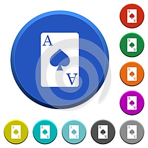 Ace of spades card beveled buttons