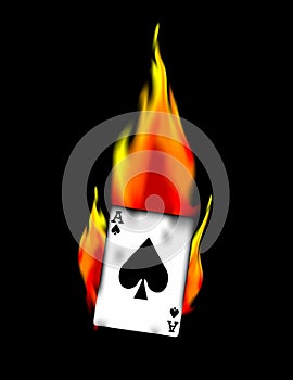 Ace of Spades on Fire! Vector / Clip Art