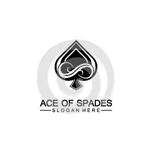 Ace of Spades icon logo design. Flat related icon for web and mobile applications. It can be used as - logo, pictogram, icon, photo