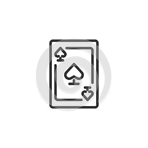 Ace of spades line icon