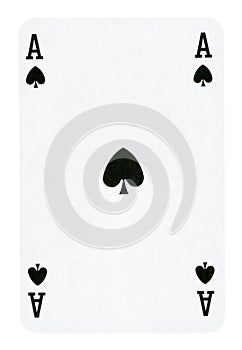 Ace of Spades playing card isolated on white