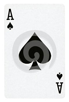 Ace of Spades playing card isolated on white