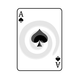 Ace of Spades playing card, vector illustration isolated on white