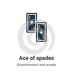 Ace of spades vector icon on white background. Flat vector ace of spades icon symbol sign from modern entertainment and arcade