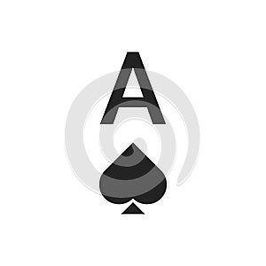 Ace of spades vector illustration isolated on white background EPS10
