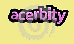 ACERBITY writing vector design on a yellow background