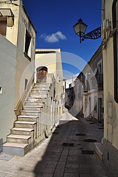 Acerenza, Basilicata, Italy. Narrow alley in the old town