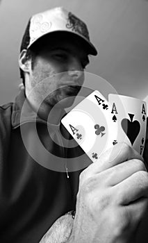 Aces pair - poker concept