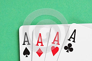 Aces playing cards detail