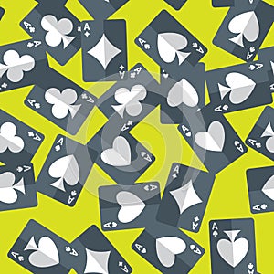 Aces playing cards seamless pattern