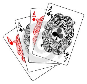 Aces poker heart spade diamond club