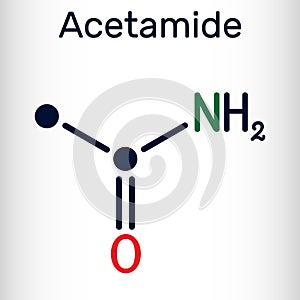 Acetamide, ethanamide molecule. It is a monocarboxylic acid amide, used as plasticizer in the processes of obtaining photo