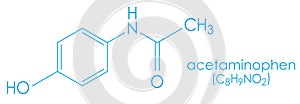 Acetaminophen (paracetamol) molecule structure, chemical formula photo