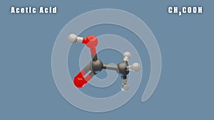 Acetic Acid molecule of C2H4O2 3D Conformer render. Food additive E260