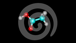 Acetic acid molecule rotating video Full HD