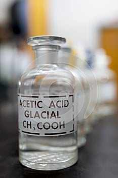 Acetic acid in a reagent bottle