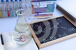 acetic acid and symbol structural formula chemical