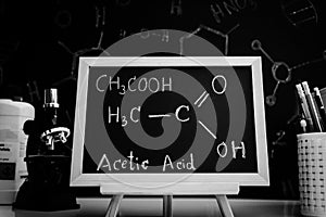 acetic acid and symbol structural formula chemical