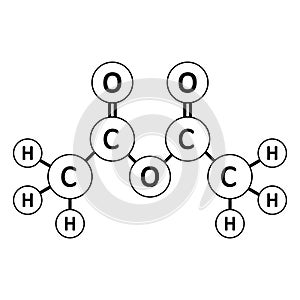 Acetic anhydride molecule icon
